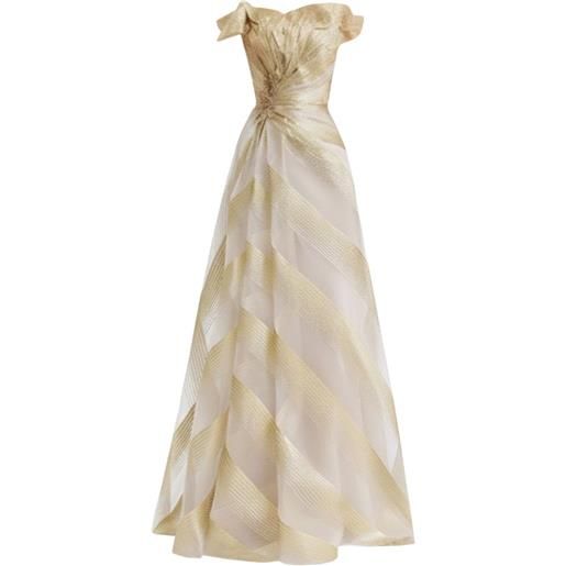 Gemy Maalouf abito da sera con spalle scoperte - toni neutri