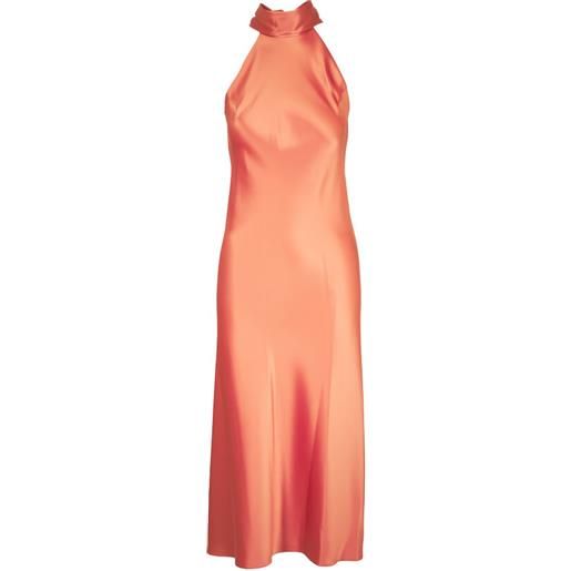 Galvan London abito midi sienna con scollo all'americana - arancione