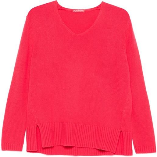 Purotatto maglione con scollo a v - rosa