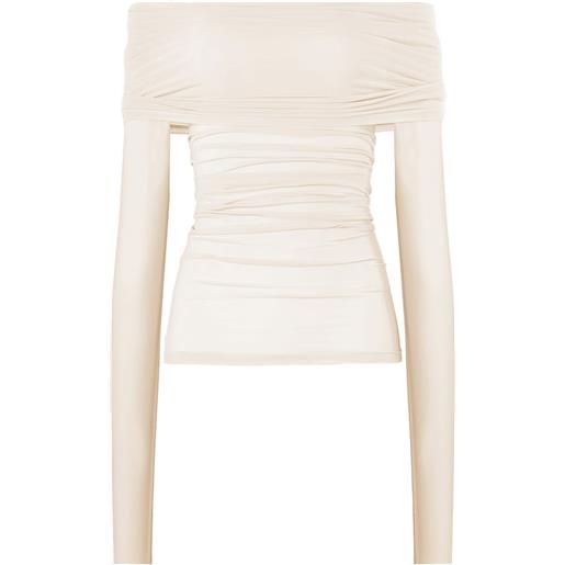 Wolford top semi trasparente - toni neutri