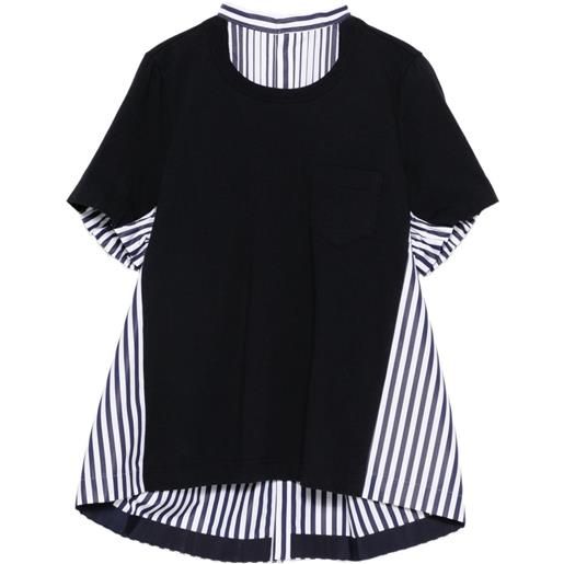 sacai t-shirt a righe - blu