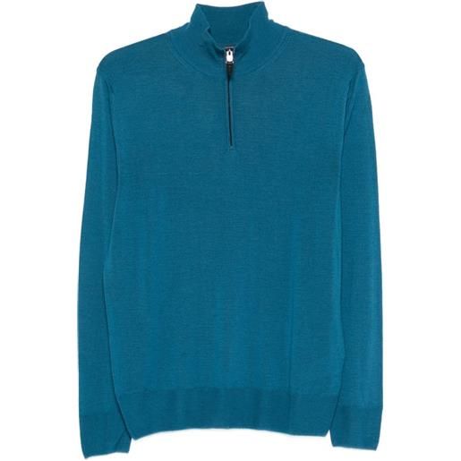 Canali maglione con mezza zip - blu