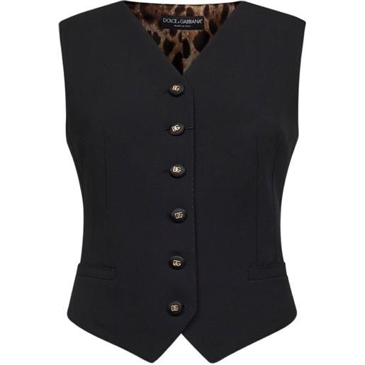 Dolce & Gabbana gilet leopardato con scollo a v - nero