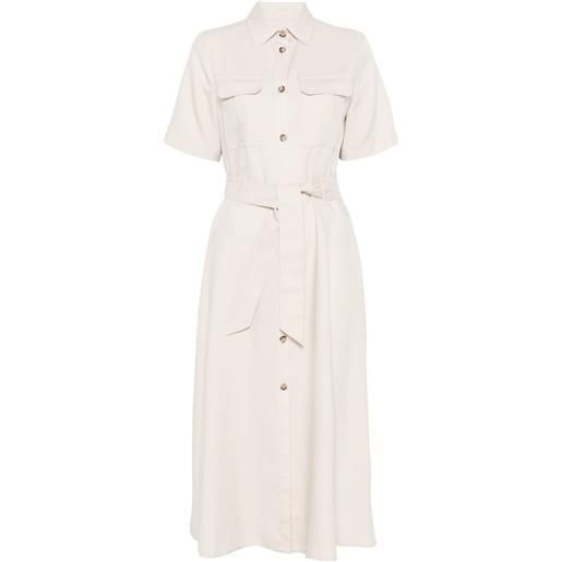 Woolrich abito midi con nodo in vita - toni neutri