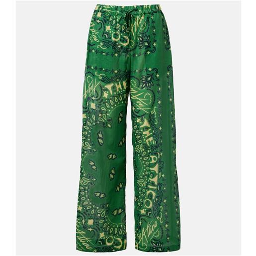 The Attico pantaloni a palazzo bandana in mussola di cotone
