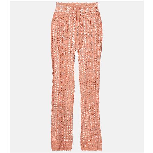 Anna Kosturova pantaloni a gamba larga in crochet di cotone