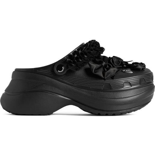 Balenciaga x crocs™ mules a fiori jibbitz™ - nero