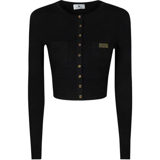 Elisabetta Franchi cardigan a coste con abbottonatura - nero