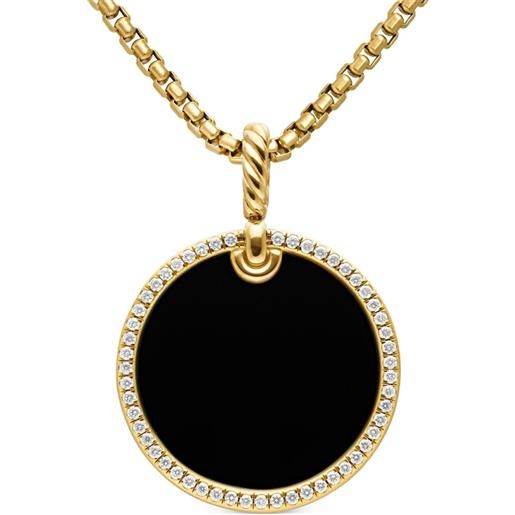 David Yurman pendente dy elements disc in oro giallo 18kt con diamanti (24mm)