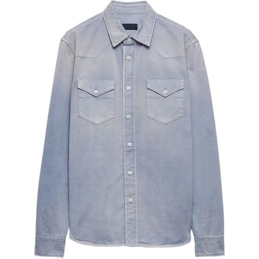Prada camicia con taschini - blu