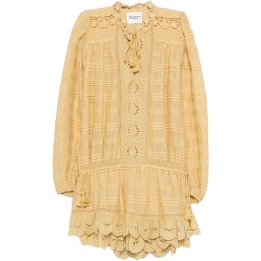 MARANT ÉTOILE abito midi con ruches e maniche lunghe - toni neutri