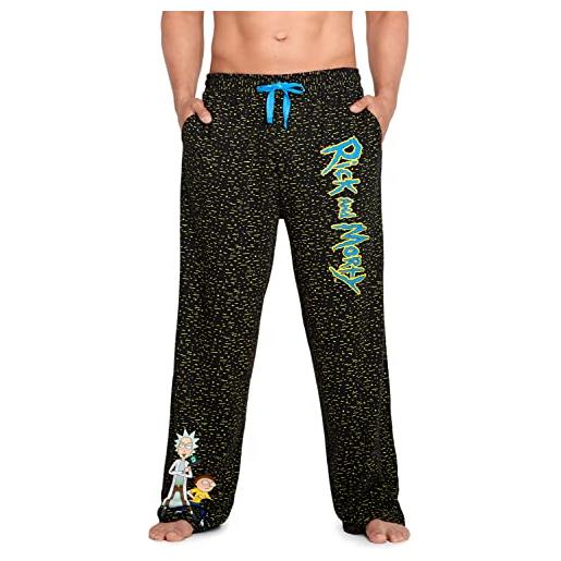 RICK AND MORTY pantaloni pigiama uomo cotone lungo (xl, nero)
