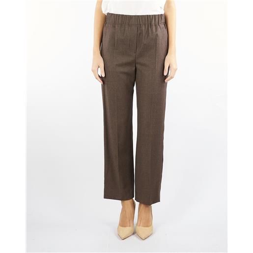 MAX MARA WEEKEND pantalone marrone in flanella di lana
