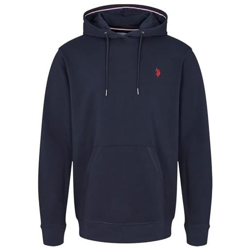 U. S. Polo assn. Felpa da uomo brayden, blu zaffiro scuro, 100% cotone, con cappuccio e tasca a marsupio
