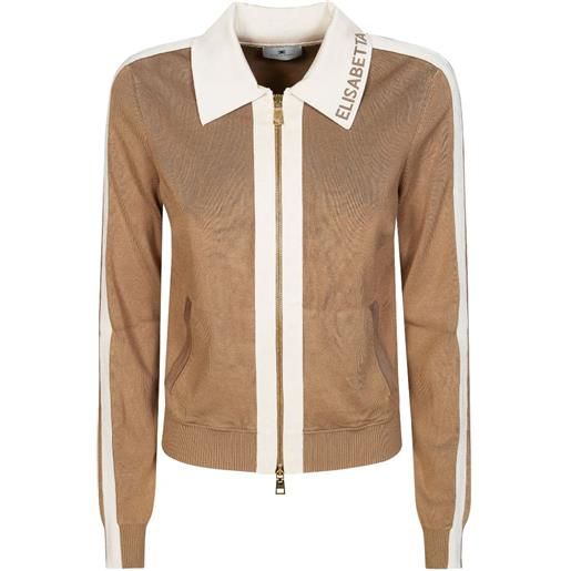 Elisabetta Franchi cardigan con zip - marrone