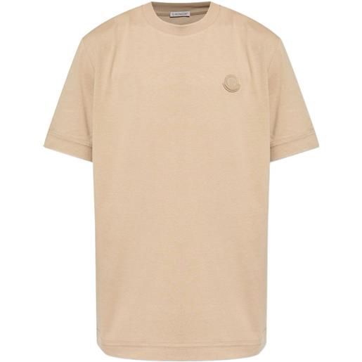 Moncler t-shirt con applicazione - toni neutri