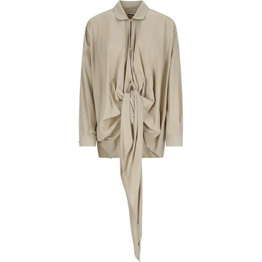 DARKPARK camicia romy con nodo - toni neutri