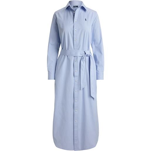 Polo Ralph Lauren abito midi a righe con cintura - blu