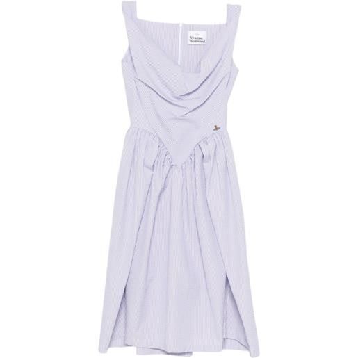 Vivienne Westwood abito sunday midi a righe - bianco
