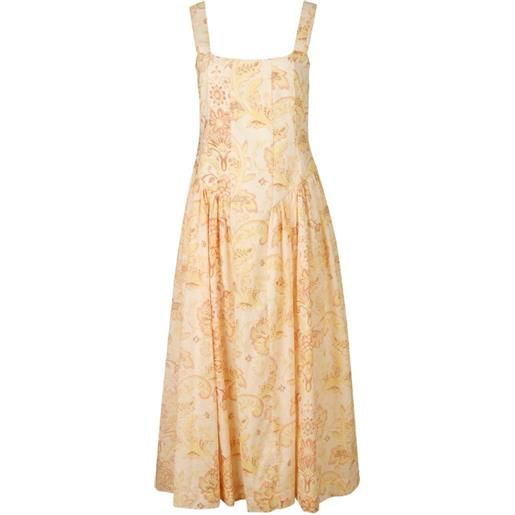 KATE FORD abito da sera peonia bodige gown a fiori - toni neutri