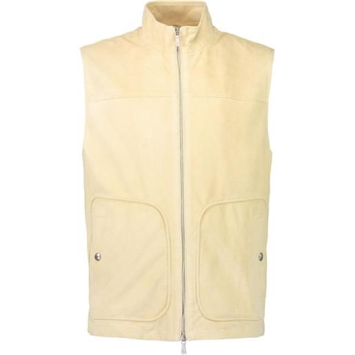 Eleventy gilet con zip - giallo