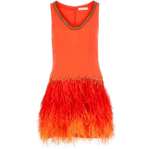Matthew Williamson feathered jersey dress - giallo