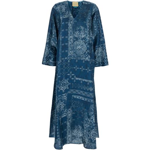 Momoni abito midi garcia con scollo a v - blu