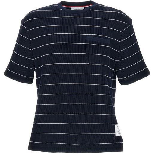 Thom Browne t-shirt a righe - blu