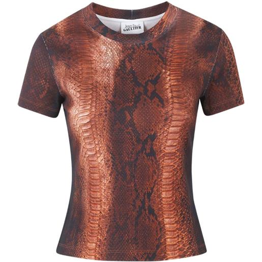 Jean Paul Gaultier t-shirt girocollo con stampa - marrone