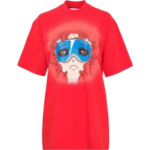 pushBUTTON t-shirt con grafica - rosso