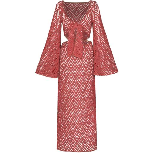 Johanna Ortiz abito midi under the sea con ricamo - rosso