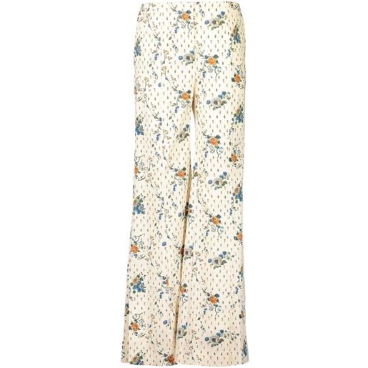 Borgo De Nor pantaloni a fiori - toni neutri