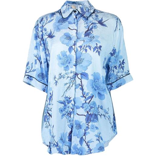Borgo De Nor top akari a fiori - blu