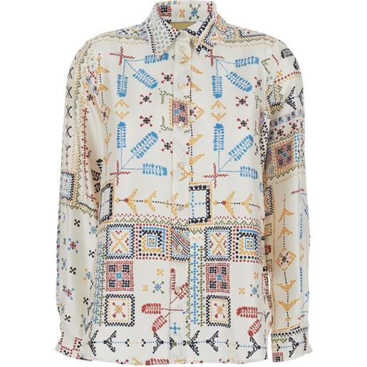 MOMONÌ camicia a fantasia - toni neutri