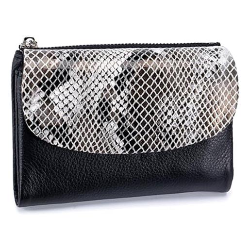 COEQINE Portafoglio Lungo Da Donna In Pelle PU - Con Cerniera, 12 Slot Per Carte, Fantasia Farfalle Viola