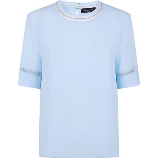 Fabiana Filippi camicia con bordo a catena - blu