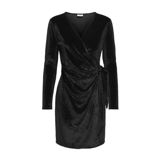 JDY abito velluto nero donna velvet wrap, nero , xl