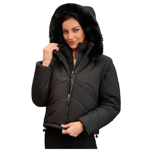 Generico parka donna invernale giacca donna invernale cappotto pesante piumino rosa cappotto corto piumino nero taglie forti giubbotto oversize nero caldo imbottito pelliccia sintetica blu corto lungo grigio
