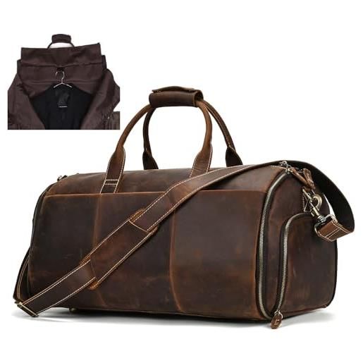 Borsa Porta Abiti Da Viaggio Convertibile – In Pelle Vegana, 55 Litri, Con Scomparto Scarpe, Tracolla Rimovibile, Antifurto - 4