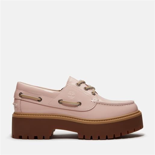 Timberland - scarpa da barca con plateau stone street da donna in rosa chiaro, donna, rosa, taglia: 36