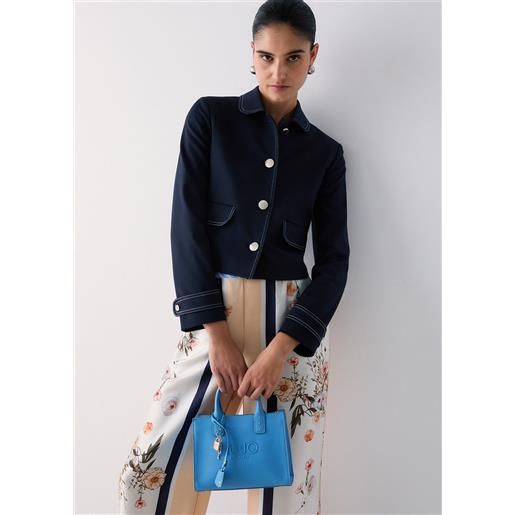 LIUJO liu jo borsa a mano piccola con charm, azzurro