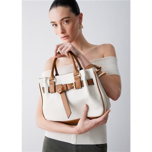 LIUJO liu jo borsa piccola con fibbia, panna