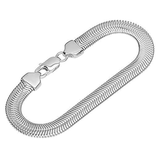 Bracciale a maglia Lightning in argento 925 Sterling da donna in oro bianco plac