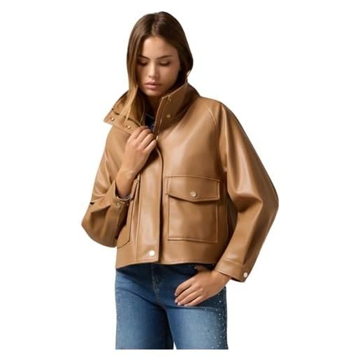 Oltre: giubbotto corto con collo alto marrone. Xl stagione autunno inverno 2025