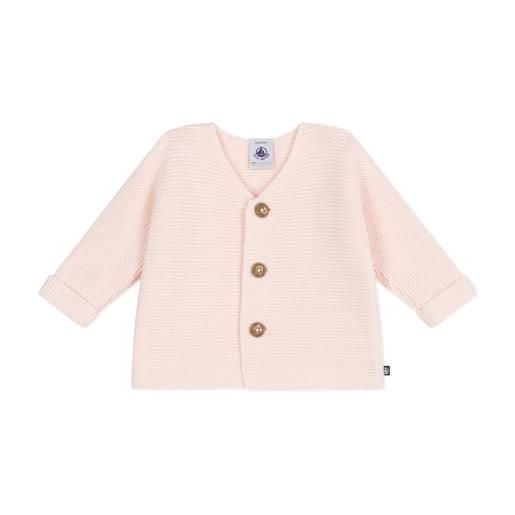 Petit Bateau a0ces, maglione cardigan bimba 0-24, rosa, 0-3 mesi