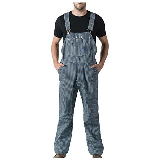 Liberty walls Liberty big smith - salopette rigida da uomo, hickory stripe, 38w x 30l