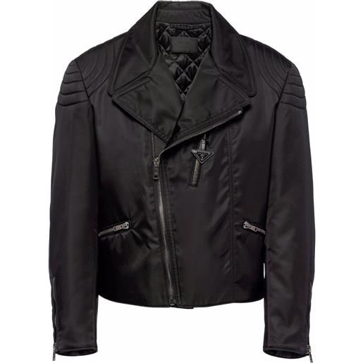 Prada giacca biker re-nylon - nero