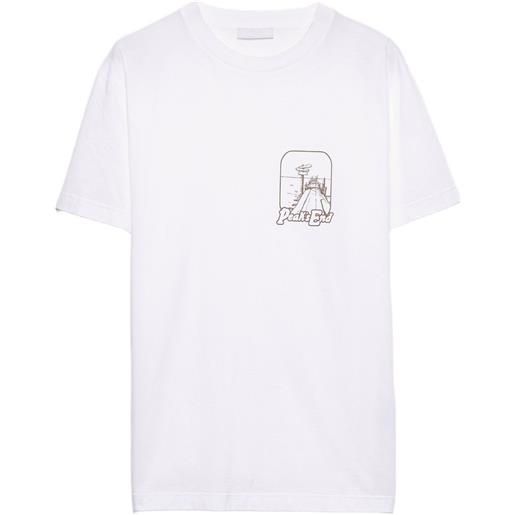 Prada t-shirt in cotone con stampa - bianco