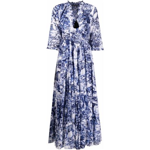 Samantha Sung abito midi con ricamo - blu