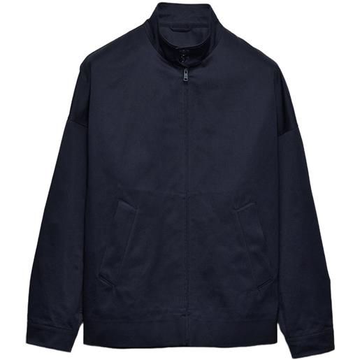 Prada giacca con colletto rialzato e logo - blu